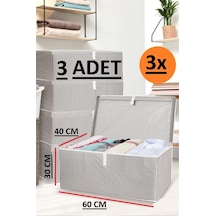 Daisyhome 3 Adet Kapaklı Kutu Hurç Mega Boy 60 40 30 Çok Amaçlı Kutu Hurç