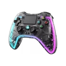 Şeffaf Rgb Işıklı Gamepad Joystickkablosuz Oyun Kolu Ps4 Ps3 Pc Android Tv Telefon Uyumlu