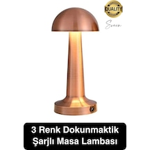 Premium Şarjlı Dokunmatik Masa Lambası 3 Renk Ayarlanabiir Parlaklık Abajur Ambians Dekoratif Klasik Diğer