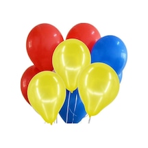 90 Adet Metalik Sedefli Lacivert-kırmızı-sarı Helyumla Uçabilen Balon