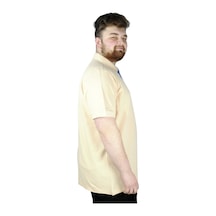 Mode Xl Battal Beden Erkek Tshirt Polo Yaka Cepli Klasik Pike 20552 Bej 001