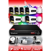 Bayicam 6 Kameralı Zebra 6 Dış Kamera Set 320 GB HDD Full HD Renkli Gece Görüşlü Güvenlik Kamerası Sistemi