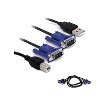 Powermaster Kwm Switch Kablo 1.5 Metre Vga Erkek-erkek + Usb + Printer