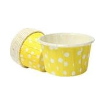 Sarı Zemin Beyaz Puantiyeli Muffin Kabı 50x39 25'li