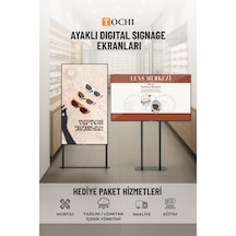 Ayaklı Digital Signage  Ekranı 2000-30000 Nıt Yüksek Parlaklık Full Hd 7/24 Reklam Ekranı 65 İnç
