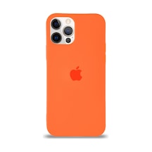 Apple Uyumlu  iPhone 12 Pro Max ile Logolu Silikon Kılıf Altı Kapalı İçi Kadife Lansman Arka Kapak
