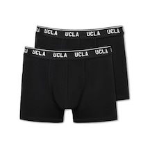Ucla Irvıne Siyah Bel Bantlı Jakarlı Standard Fit Erkek Boxer Siyah