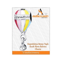 Kapodokya Beyaz Taşlı Sıcak Hava Balonu Charm Page-0001 Gümüş