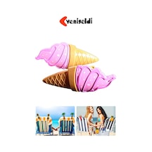 4 Adet Kahverengi-Pembe Dondurma Plaj Havlu Mandal Klipsi – Dayanıklı ve Eğlenceli Tasarım