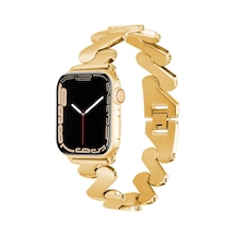Watch 7 41mm Kordon Uyumlu Krd-80 Metal Strap Kayış Mkst- Gold