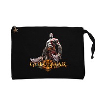 God of War Kratos Siluet Logo Siyah Clutch Cüzdan / El Çantası Siyah