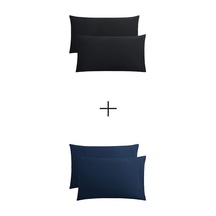 Stella Flavo 4'lü Yastık Kılıfı 50x70+20 Cm Kapaklı Siyah Lacivert
