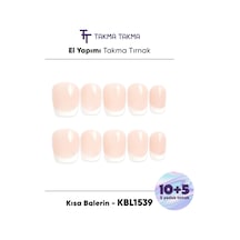 15'li Ten Rengi Kısa Balerin Kblk1539fk Tekrar Kullanılabilir El Yapımı Protez Takma Tırnak S