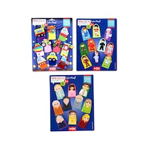 3 Set - 30 Parça Tox Taşıtlar, Aile Bireyleri Ve Meslekler Parmak Kukla T181 T751 T761