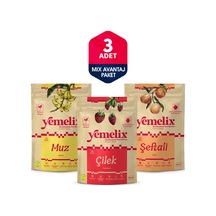 Freeze Dried 3'lü Mix Avantaj Paketi Dondurularak Kurutulmuş Çilek-muz-şeftali Kuru Meyve Cipsi 50 G