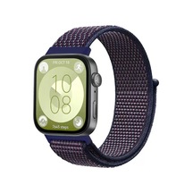 Huawei Fit 4 Hasırlı Cırtcırtlı Kordon - Mavi-beyaz Ahşap