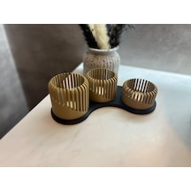 Üç Boyutlu Tealight Mumluk Ve Üçlü Mum Standı Seti Dekoratif Mum Tutucu Diğer