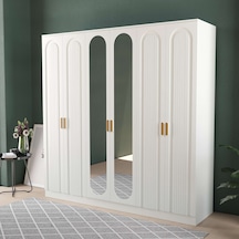 Mila 6 Kapaklı Eko Gardırop - Mdf Kapak Beyaz