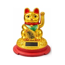 Güneş Enerjili Pati Salayan Şans Kedisi Maneki Neko Çok Renkli