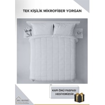 Tek Kişilik Pamuklu Microfiber Yorgan Beyaz