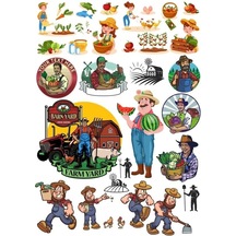 Çiftçi Sticker Set 25 Parça Telefon, Tablet, Defter, Laptop Sticker