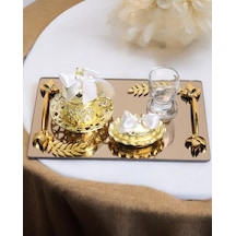 Harmony Gold Damat Kahve Fincan Tepsisi Beyaz
