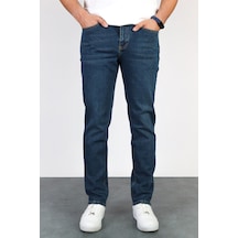 Erkek Okyanus Mavisi Regular Fit Boru Paça Esnek Likralı Denim Jeans Kot Pantolon HLTHE001976 Mavi