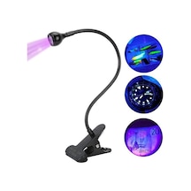 Powermaster Uv Mor Işık Para Kontrol - Yapışkan Kurutma Lambası Esnek Masa Lambası 3 Watt Siyah