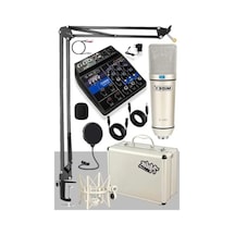 Ses Kartlı Mikser, Stand Ve Filtre İle Kondenser Mikrofon Seti