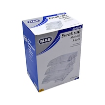 Mas 829 Evrak Rafı 3 Katlı Mafsallı Set Şeffaf N11.236