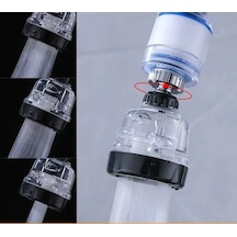 Filtreli Su Tasarruflu 3 Fonksiyonlu Oynar Musluk Başlığı - Şeffaf Çok Renkli