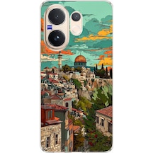 Vivo V60 Uyumlu Özgür Filistin Ve Kubbetüs Sahra Baskılı Silikon Kılıf Renkli