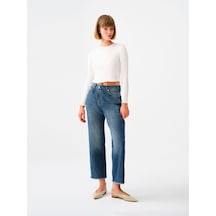 Boyfriend Boyfriend Kadın Pantolon Denim Mavi