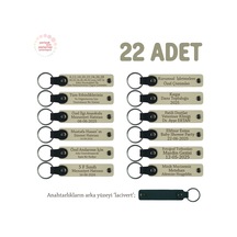 Sütlü Kahve & Lacivert, Tarih Bölümü Öğrencilerine Anlamlı Hatıra, 22'li Set, İsim Yazılı Anahtarlık Çok Renkli