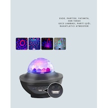Mey İthalat Müzik Ritimli Işık Değişimi & Dönen Dalga Efekti Galaxy Projektör Çok Renkli
