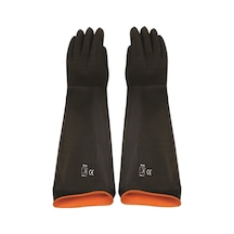Lateks Asit Endüstriyel Uzun Eldiven 55 Cm - Siyah Latex Eldiven