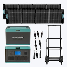 Antfea H2400 Pro Taşınabilir Güç Kaynağı + Bh2400 Backup Yedek Batarya + 2 Adet 400w Taşınabilir Güneş Paneli + H2400 Taşıma Römorku + Güneş Paneli Pa