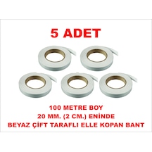 Çift Taraflı Beyaz Bant 100 M. 20 Mm 5 Adet
