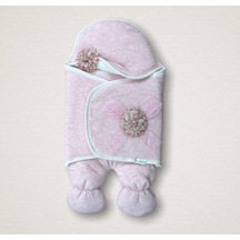 Pembe Kız Bebek Kundağı - Ayaklı Dış Kundak & Bebek Battaniyesi - %100 Pamuklu Pembe