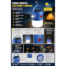 Güneş Enerjili Led Kamp Lambası Ve El Feneri, Asma Kulplu