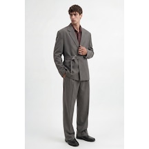 Antioch Relax Fit Kuşaklı Blazer Ceket Gri
