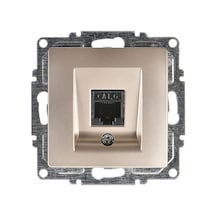 Günsan Visage Metalik Bej Tekli Data Prizi (RJ45 Cat6) Mekanizma