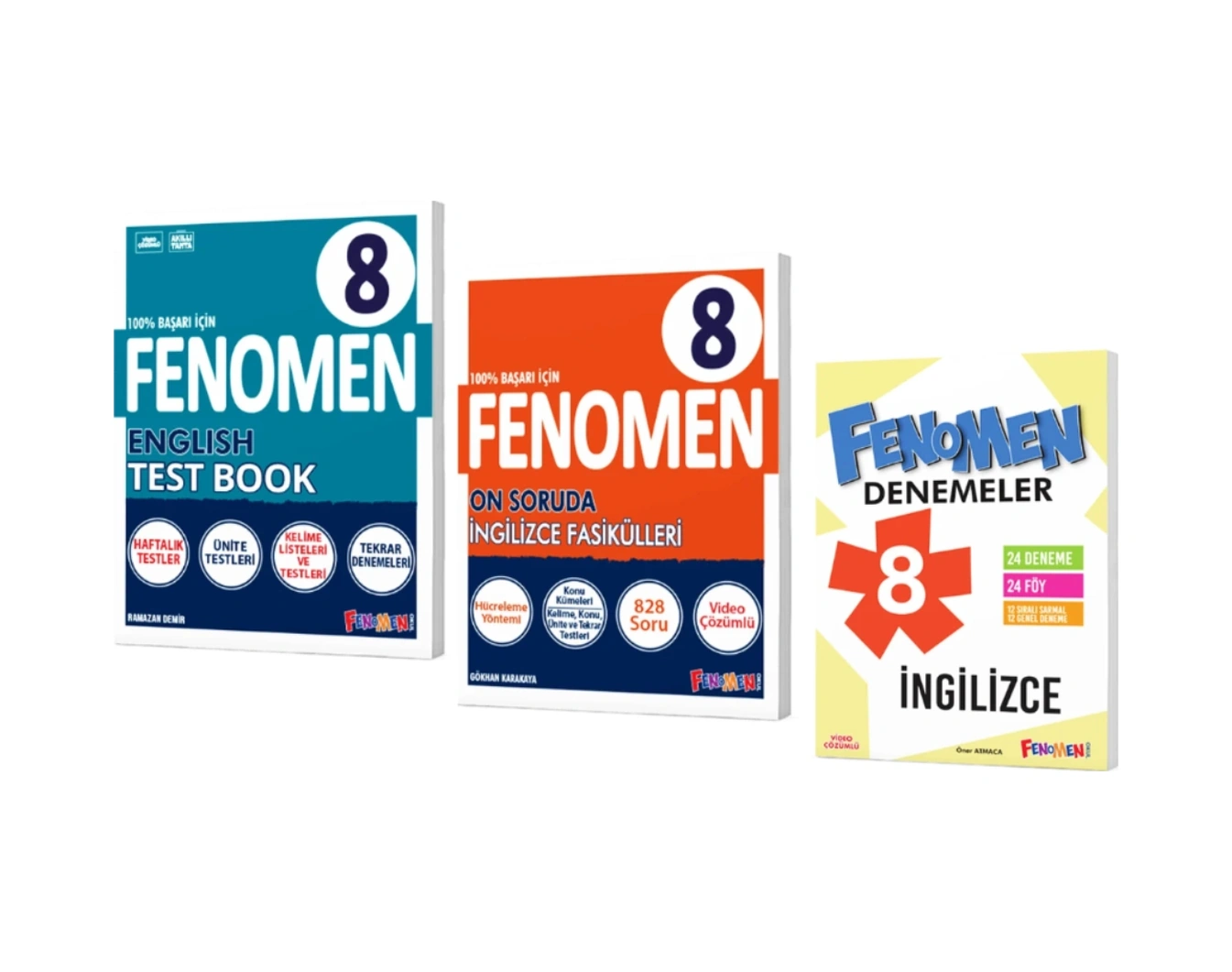 Fenomen Yayınları 8. Sınıf İngilizce Soru Bankası +on Soruda İngilizce Fasikülleri + Deneme