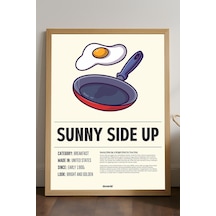 Sunny Side Up Ahşap Çerçeveli Poster, Dekoratif Mutfak Duvar Tablosu
