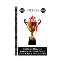 Özel Seri Madalya Alternatifi Plaket Ödülü İçerik Kupa J 3023 B 38 Cm Çok Renkli