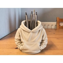 3d Baskı Kapüşonlu Sweatshirt Kalemlik - Masaüstü Organizer-bej Diğer