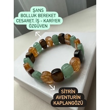 Kaplangözü Aventurin Sitrin Bileklik Çok Renkli