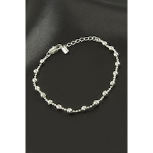 Top Zincir Lüks Çelik Bileklik Gümüş