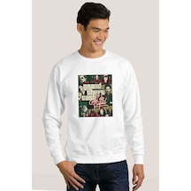 La Case De Papel Grand Theft Baskılı Beyaz Erkek Sweatshirt