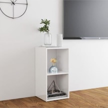 Tdesıgno Utku Kitaplık- Televizyon Sehpası - Ünitesi -beyaz 30 Cm 2 Raflı Beyaz